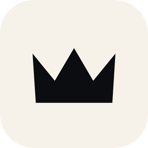 The FLY(er) app icon: a black crown on cream